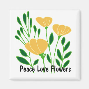 Aimant Paix Amour Fleurs