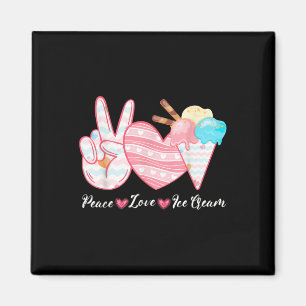 Aimant Paix Amour Glace Mignonne Pour Filles Nourriture D