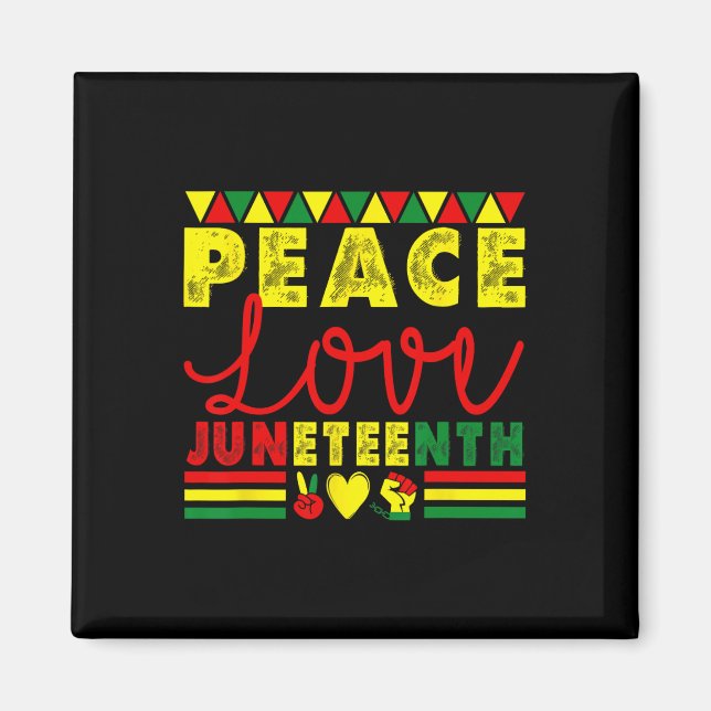 Aimant Paix Amour Juneteenth Afro-Américain Histoire noir (Devant)