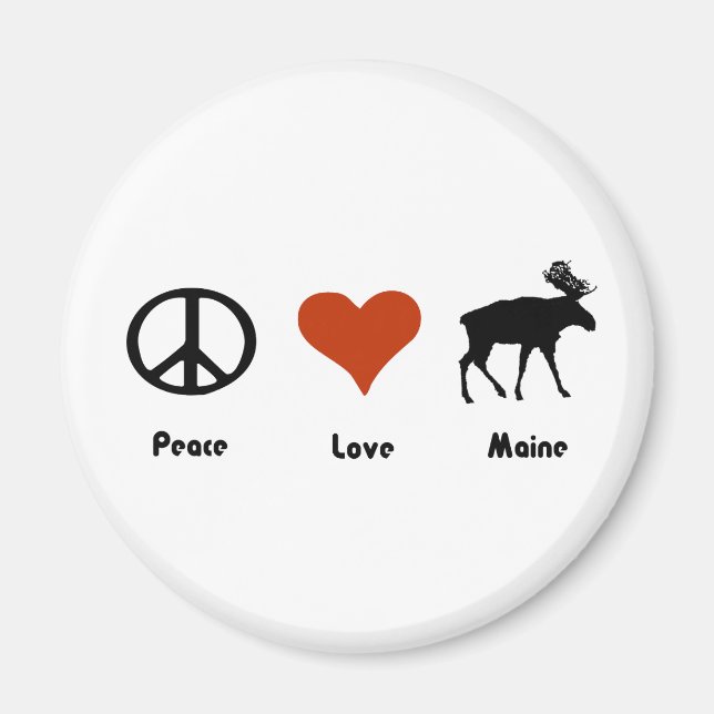 Aimant Paix Amour Maine (Devant)