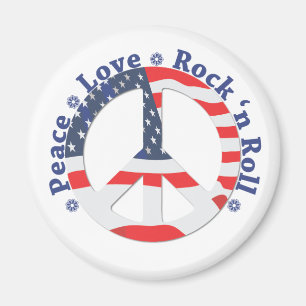 Aimant Paix, amour, petit pain de la roche n