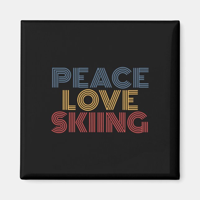 Aimant Paix Amour Ski  (Devant)