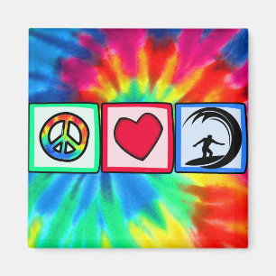Aimant Paix, amour, surfant