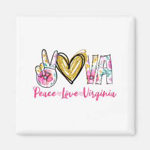 Aimant Paix Amour Virginie Floral Vintage Fierté de Virgi