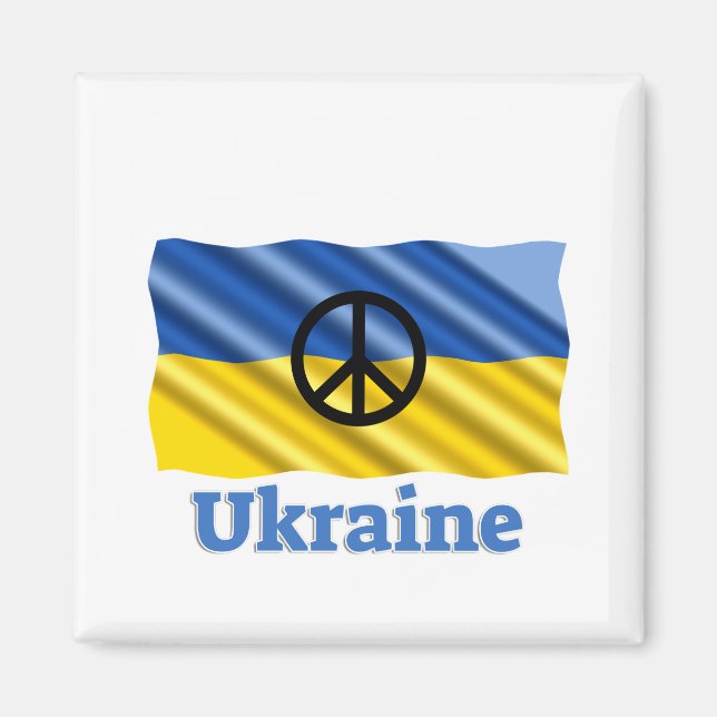 Aimant Paix en Ukraine - Paix & Amour (Devant)