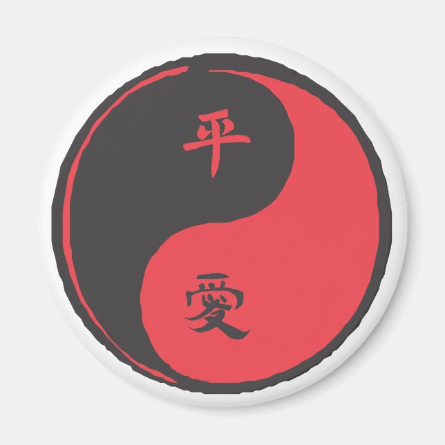 Aimant Paix et amour Yinyang (Devant)