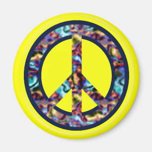 Aimant Paix jaune