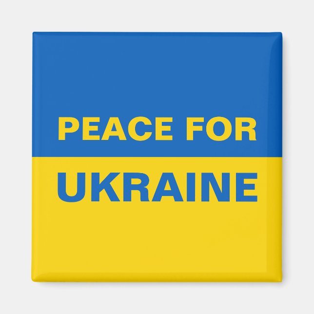 Aimant Paix pour l'Ukraine Pavillon ukrainien (Devant)