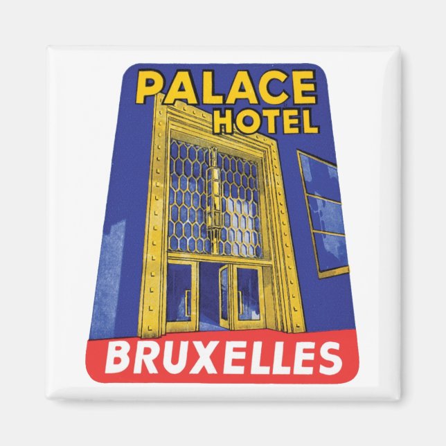 Aimant Palace Hotel Bruxelles Étiquette de bagages (Devant)