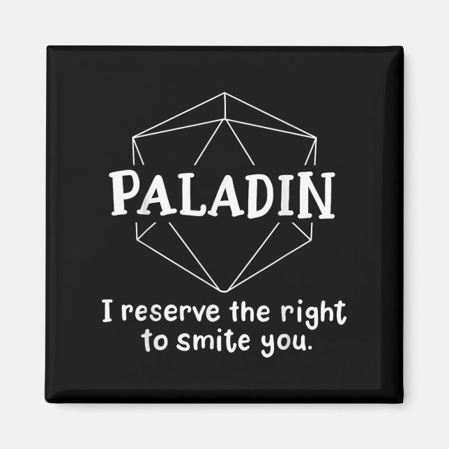Aimant Paladin Funny Caractère Plaisanterie Jeux de Rolep (Devant)