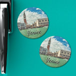 Aimant Palais des Doges du Grand Canal de Venise Piazza S<br><div class="desc">Une vue magnifique sur Venise (Italie) depuis le Grand Canal. Dans cet aimant frigo,  vous pouvez voir le Palais des Doges sur la droite,  la Piazza San Marco au centre,  et le Campanile Saint-Marc légèrement sur la gauche.</div>