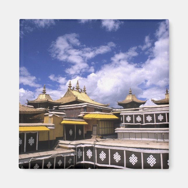 Aimant Palais du Potala à l'intérieur avec des clochers à (Devant)