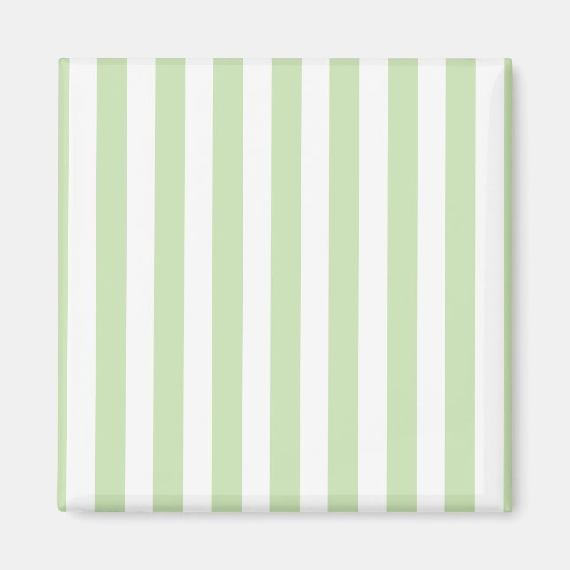 Aimant Pale green and white candy stripes (Devant)