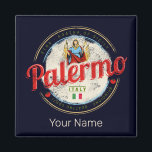 Aimant Palerme Capitale De Sicile Italie Souvenir Vintage<br><div class="desc">Palerme capitale de la Sicile souvenir vintage pour la ville et les vacances. Palerme en Sicile Italie avec Agatha de Catane design souvenir rétro pour les séjours en ville. Style de vie pour les randonneurs urbains siciliens Etna et Italie voyage. Palerme en Italie vintage design souvenir. Palerme Sicile design pour...</div>