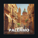 Aimant Palerme Sicile Italie Voyage<br><div class="desc">Palerme, capitale de la Sicile, est une ville riche en histoire, culture et splendeur architecturale. Fondée par les Phéniciens, puis façonnée par les influences grecques, romaines, arabes et normandes, Palerme est un creuset de civilisations. Son centre historique regorge de monuments remarquables, comme la cathédrale de Palerme, qui présente un mélange...</div>