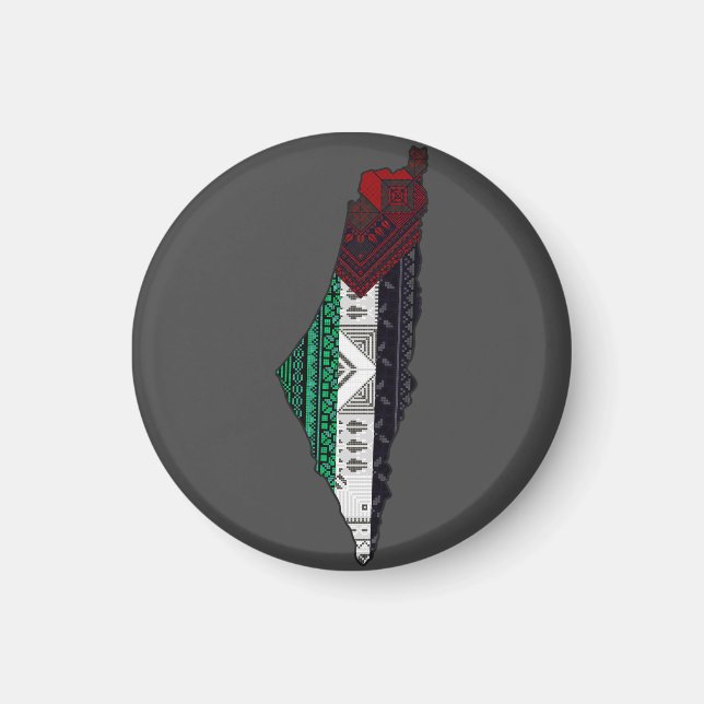 Aimant Palestine Broderie tatreez drapeau Motif gratuit (Devant)