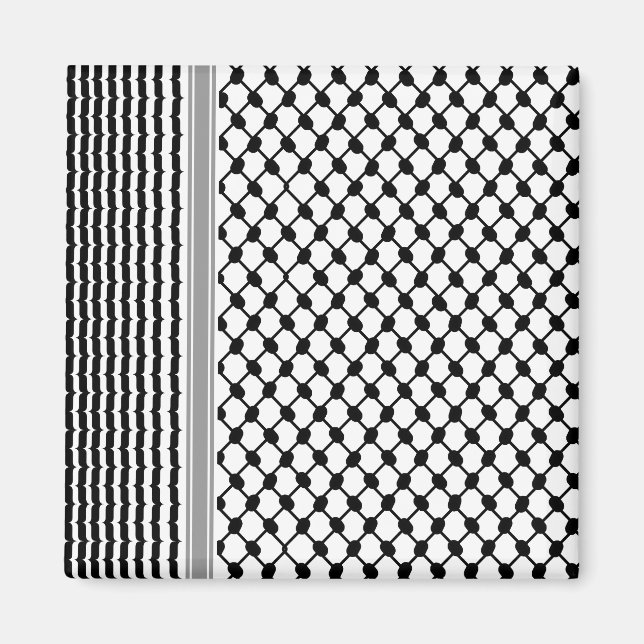 Aimant Palestinienne Hatta Keffiyeh Kufiya Folk (2 Motifs (Devant)