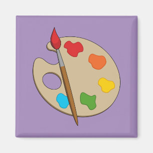 Aimant Palette Artiste avec pinceau