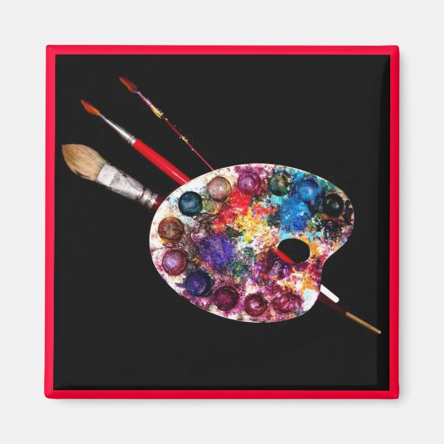 Aimant PALETTE DE COULEUR, Artiste-peintre (Devant)