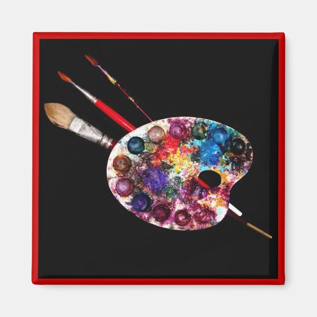 Aimant PALETTE DE COULEUR, Artiste-peintre (Devant)