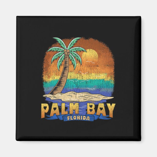 Aimant Palm Bay Floride Vintage Souvenir dénudé (Devant)
