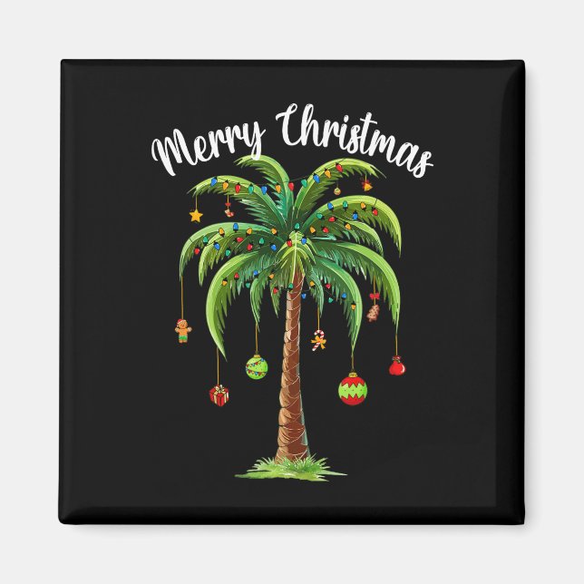 Aimant Palm de Noël Arbre Plage Tropicale Hawaii Wom (Devant)