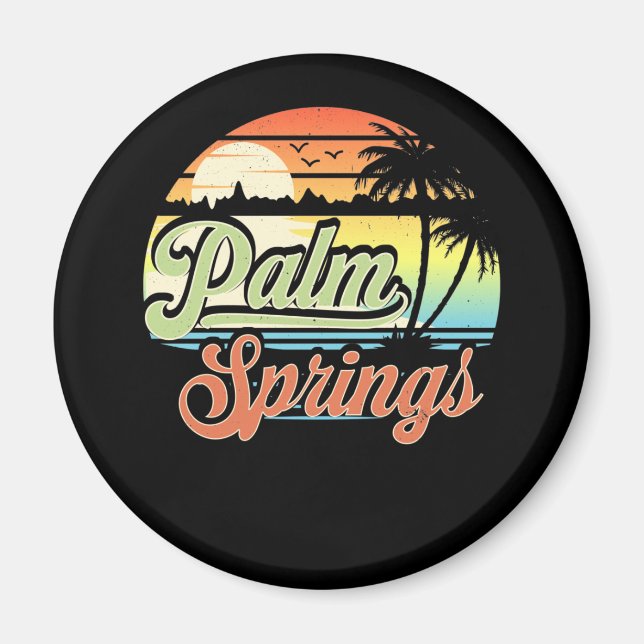 Aimant Palm Springs California Beach Vacances coucher du  (Devant)