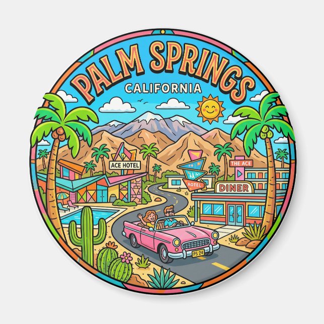 Aimant Palm Springs Californie (Devant)