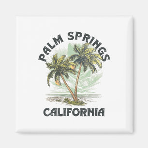 Aimant Palm Springs Californie Palmiers Plage Vintage Pou