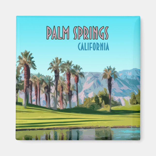 Aimant Palm Springs Californie Vintage (Devant)