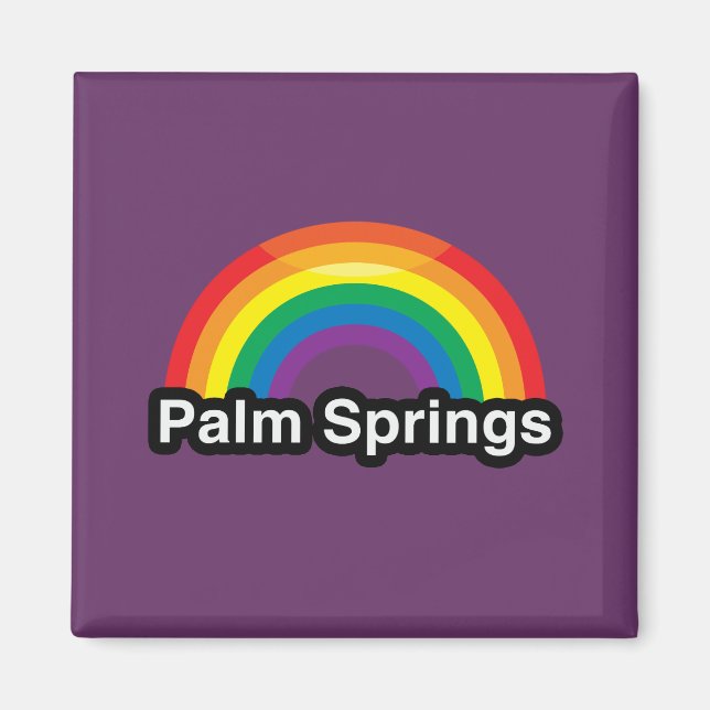 AIMANT PALM SPRINGS PRIDE LGBT RAINBOW (Devant)