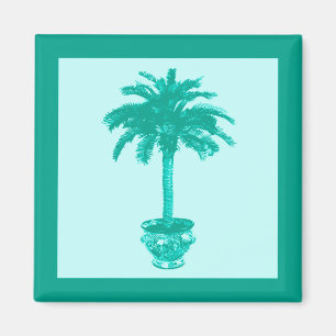 Aimant Palmier à pointes - turquoise et aqua