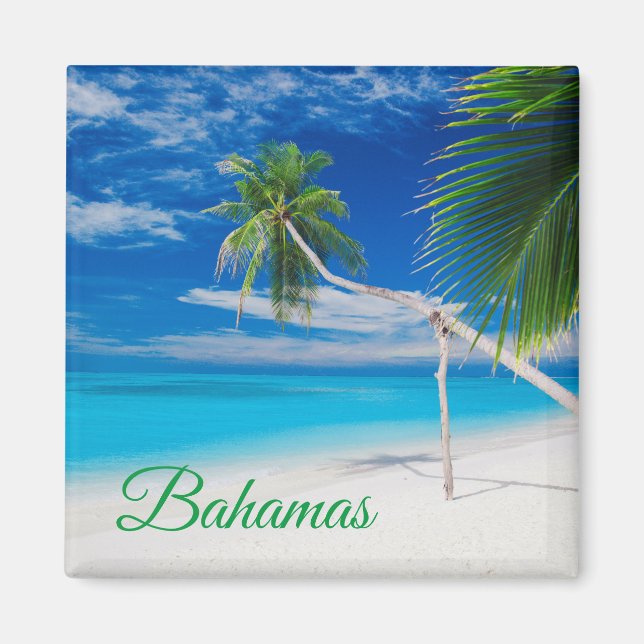 Aimant Palmiers de plage Tropical Blue Exotic Bahamas (Devant)