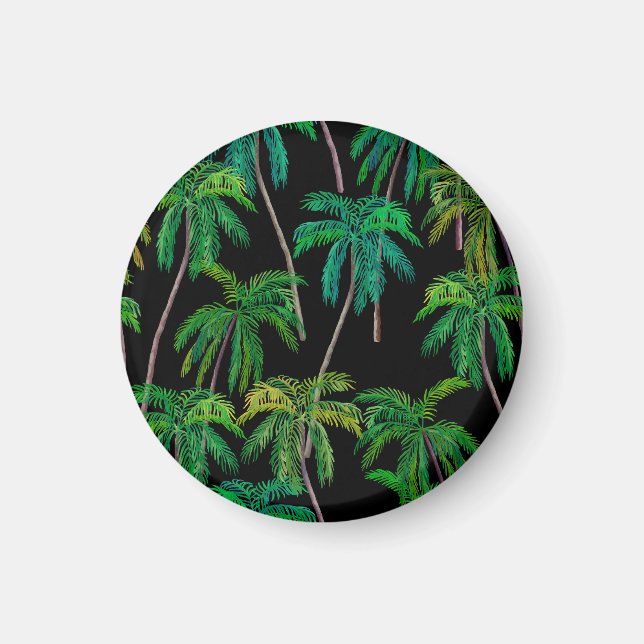 Aimant Palmiers : Motif d'été acrylique. (Devant)