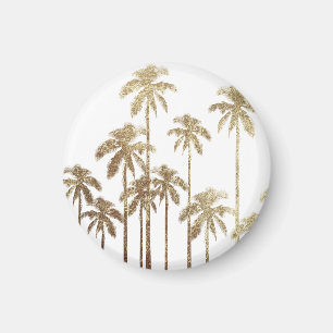 Aimant Palmiers tropicaux d'or fascinant sur le blanc