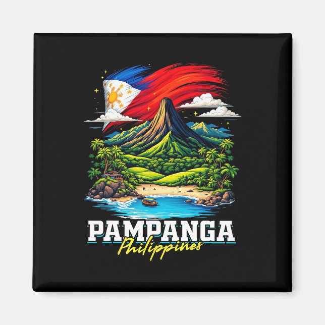 Aimant Pampanga Philippines Souvenir Drapeau Philippin  (Devant)