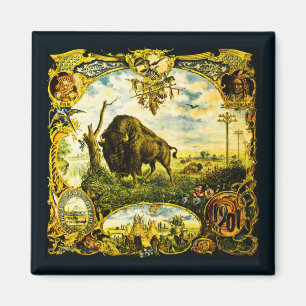 Aimant Pan Am Expo avec motifs de bisons et amérindiens