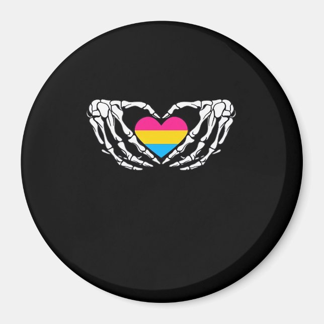 Aimant Pan Pride Skeleton Halloween Pan Goth Heart (Devant)