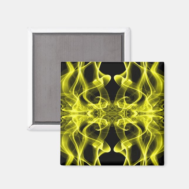 Aimant Panaches de Fumée Jaune sur Fond Noir (Recto/Verso)