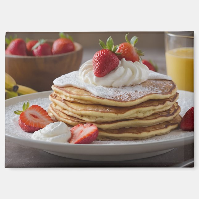 Aimant Pancakes à la fraise et à la banane (Recto)