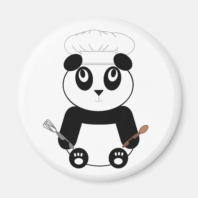 Aimant Panda Bear avec l'aimant casquette du chef (Devant)