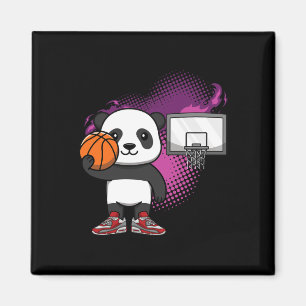 Aimant Panda Bear Bysketbyll joueur Amoureux des animaux