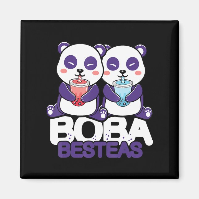Aimant Panda Boba Bubble Tea Anime Kawaii Neko Girls (Devant)