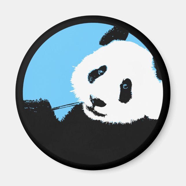 Aimant panda. couleur cercle personnalisable. (Devant)