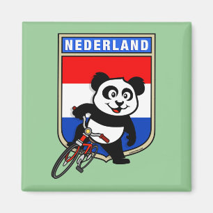 Aimant Panda cycliste néerlandais