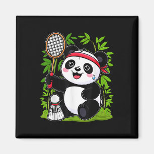 Aimant Panda de badminton épuisé - Ani de navette drôle m