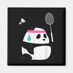 Aimant Panda de badminton épuisé - Ani de navette drôle m