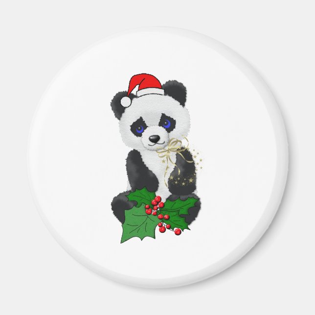 Aimant Panda de Noël (Devant)