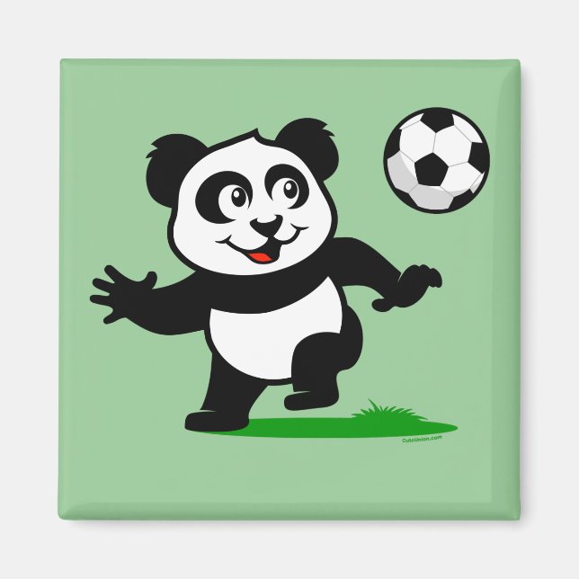 Aimant Panda de soccer mignon (Devant)