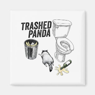 Aimant Panda Dégradé, Raton laveur Drôle Ivre, Panda Poub